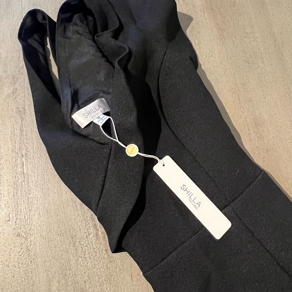 Shilla The Label Black V-Neck Ruffled Asymmetrical Dress (BRAND NEW) - Picture 3 of 5